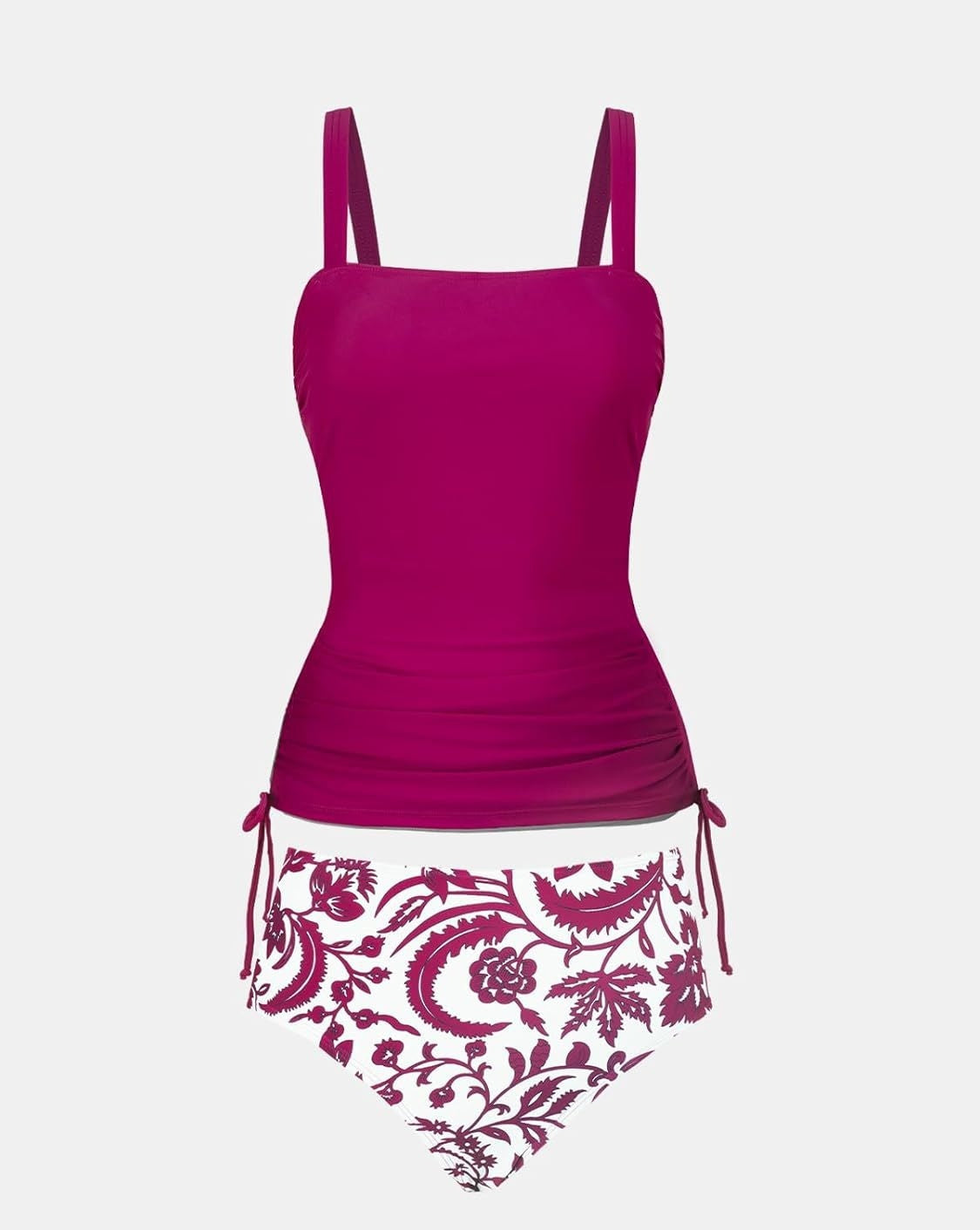 Womens Casual Printed Strappy Two-Piece Cinched Waist Bikini Set