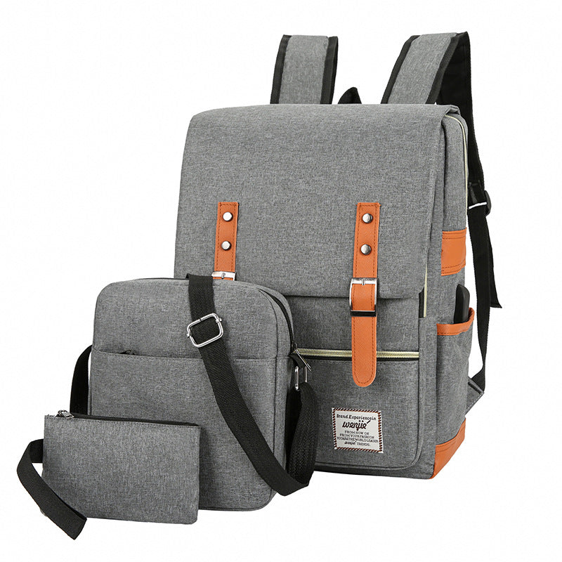 Three-piece Backpack Large Capacity Simple Business Computer Bag
