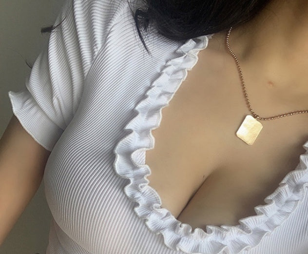Summer New Korean Sweet Girl Ruffle Bandage