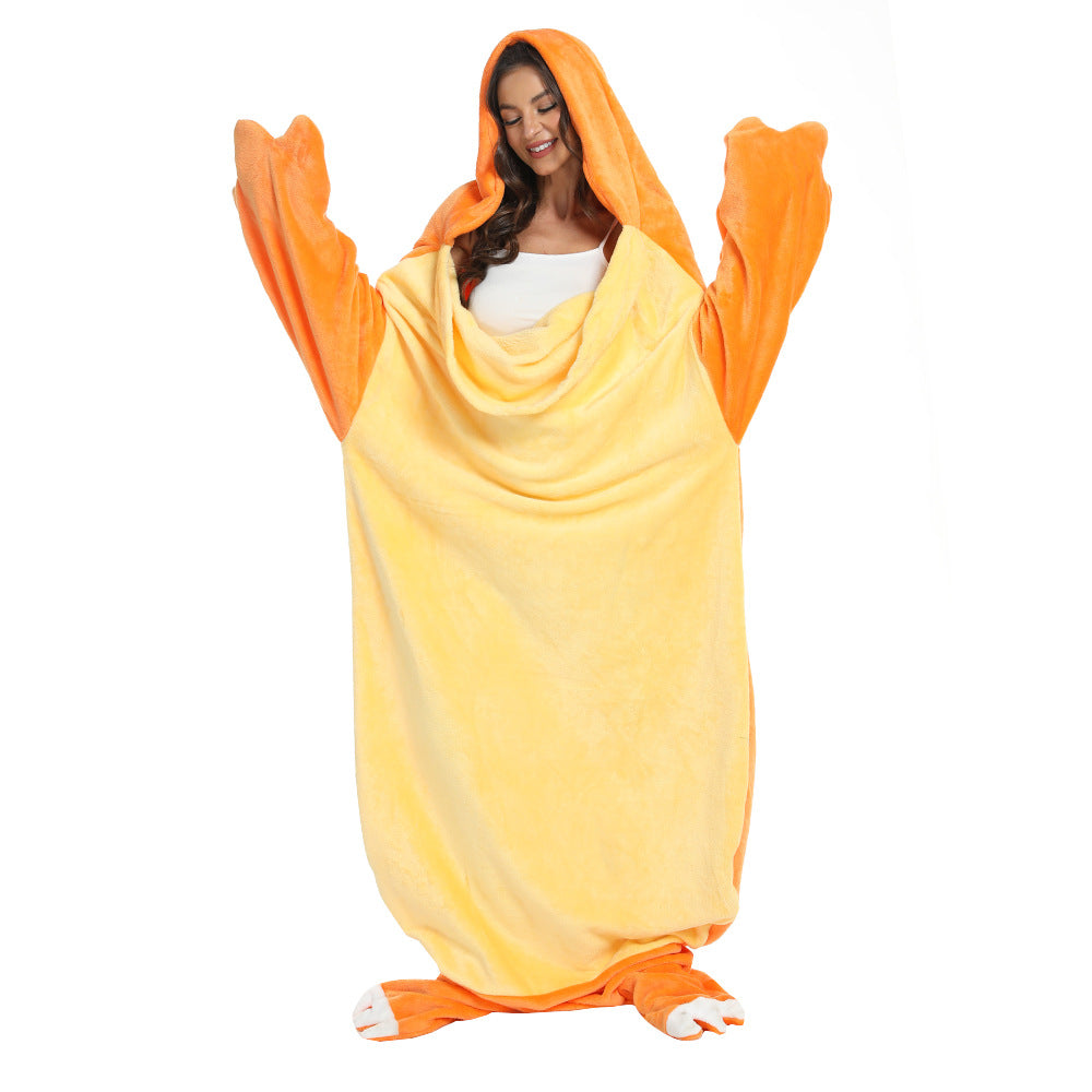 Yellow Stitching Sea Carving Dragon Jumpsuit Cartoon Embroidery