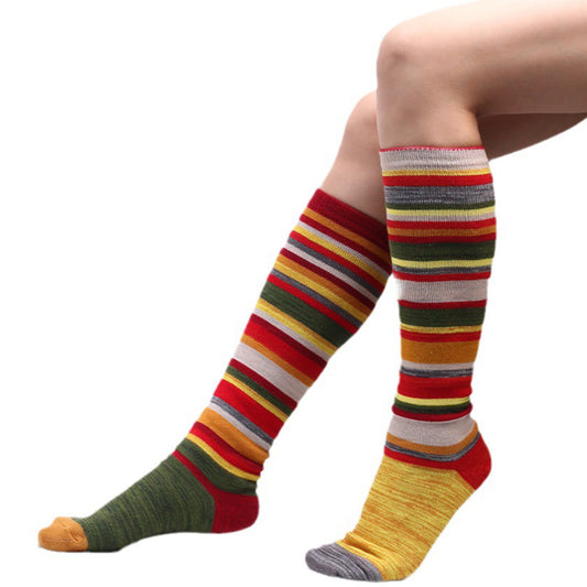 Popular New Halloween Colorful Striped Stockings For Women
