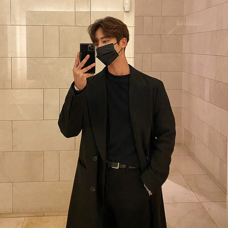 Korean Casual Trendy Wool Coat For Men