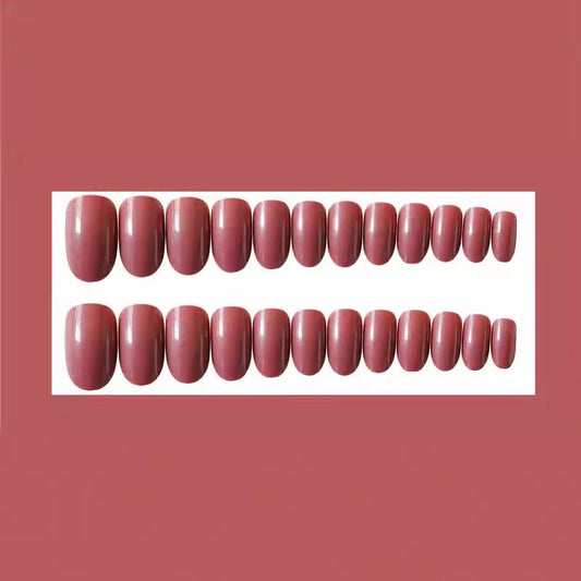 Dark Cameo Brown Round Head Long Nail Sticker