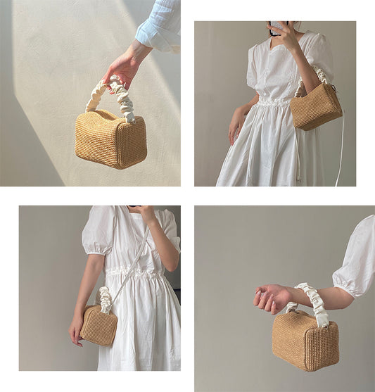 Retro Folds Hit Color Hand-held Square Bag All-match Diagonal Bag