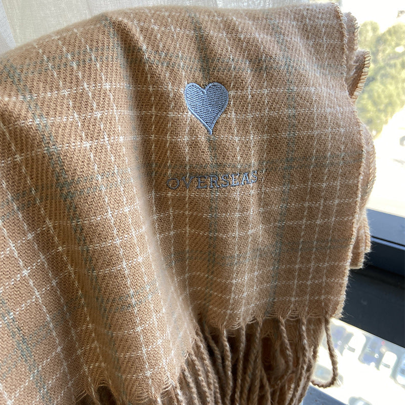Kvinders Mode Kærlighed Varmt Faux Cashmere Sjal Tørklæde
