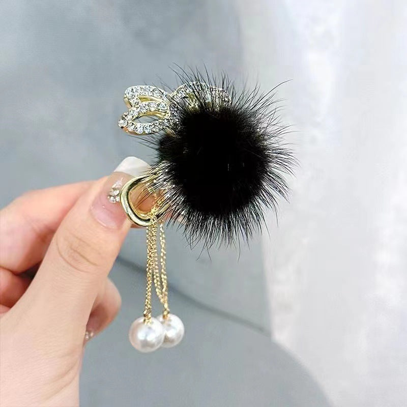 Western-style Princess New Cute High Horsetail Clip Fixed Plush Clip