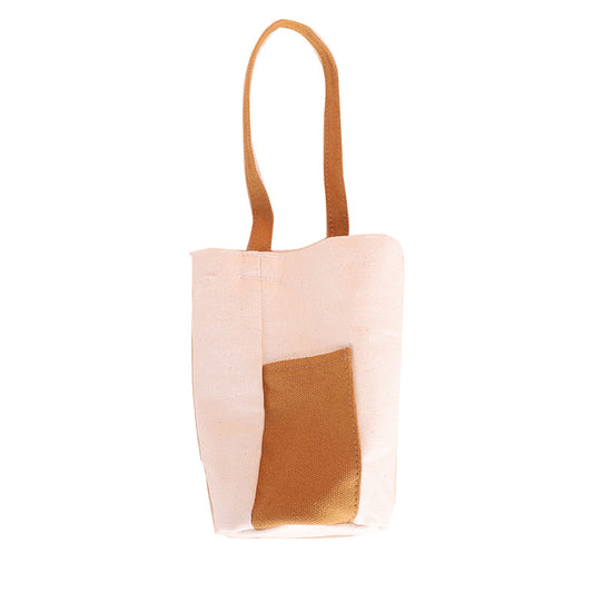 Canvas Portable Water Bottle Cover Heat Insulation Protective Cover Storage Tote Bag