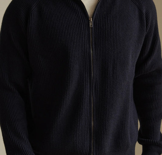 Anti-Pilling Combed Cotton Zipper Coat Knitted Cardigan Sweater