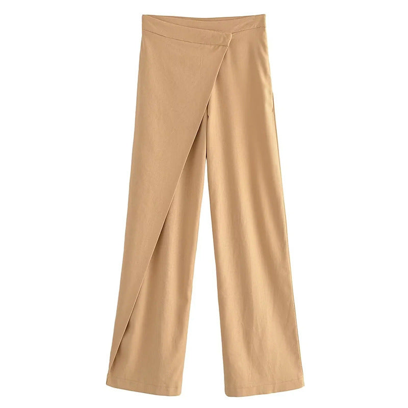 Women's Fashion Casual All-match Linen Blended Wrapping Towel Pants