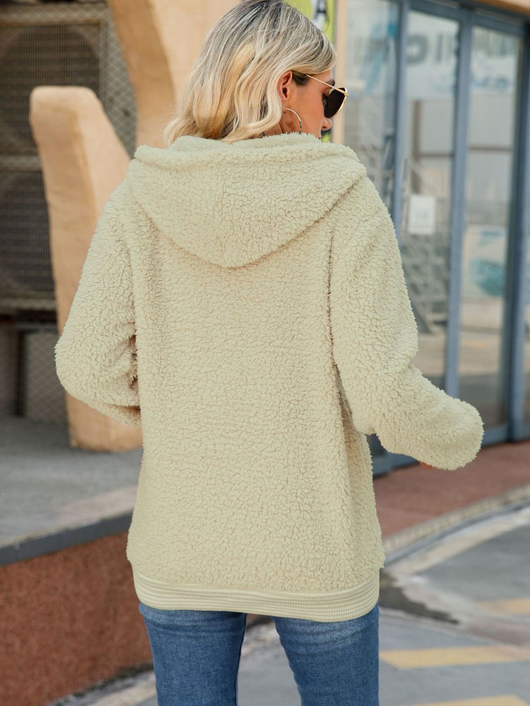European And American Casual Women's Long-sleeved Hooded Jacket