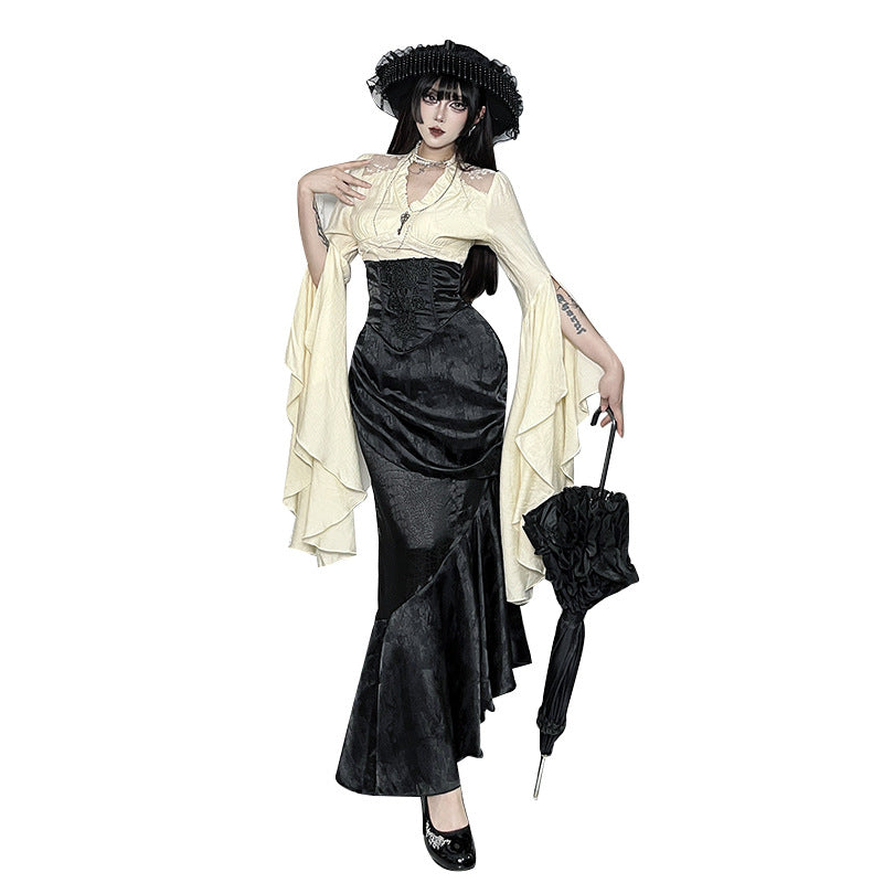 Irregular High-waist Figure-flattering Versatile Long Skirt