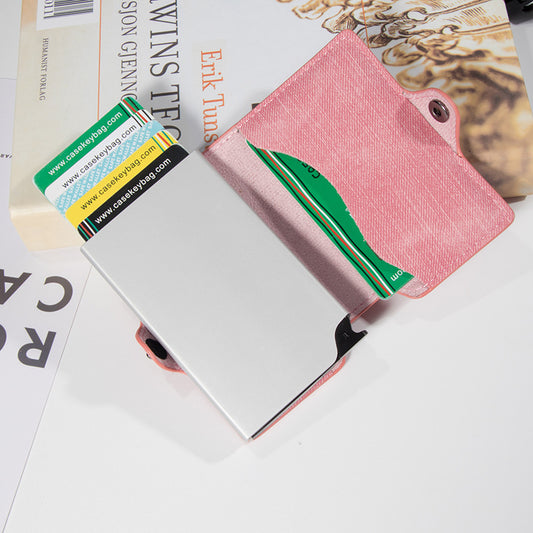 Automatic Pop-Up Aluminum Anti-theft Swipe Storage Card Holder