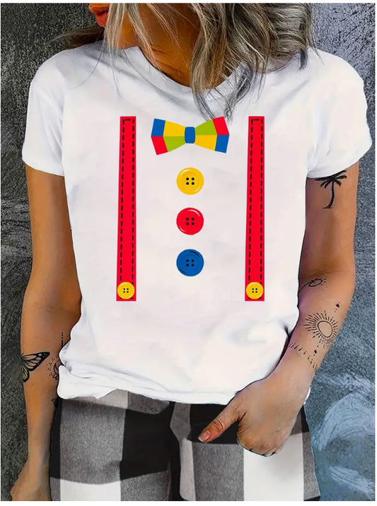 3D Digital Printed Casual Round Neck Short Sleeved Shirt