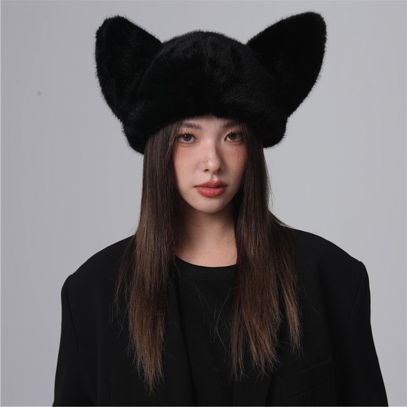 Plush Velvet Padded All-matching Knitted Wool Hat