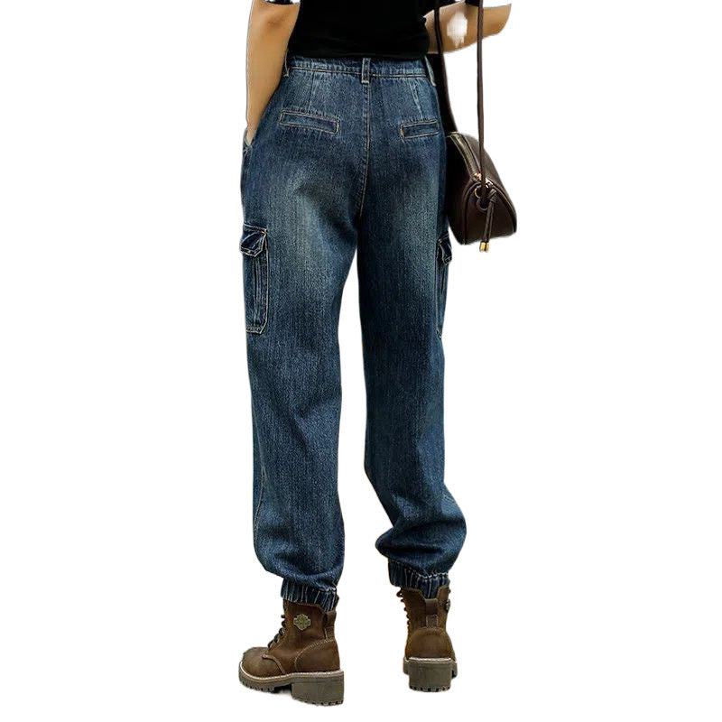 High Waist Work Clothes Jeans Women's Loose