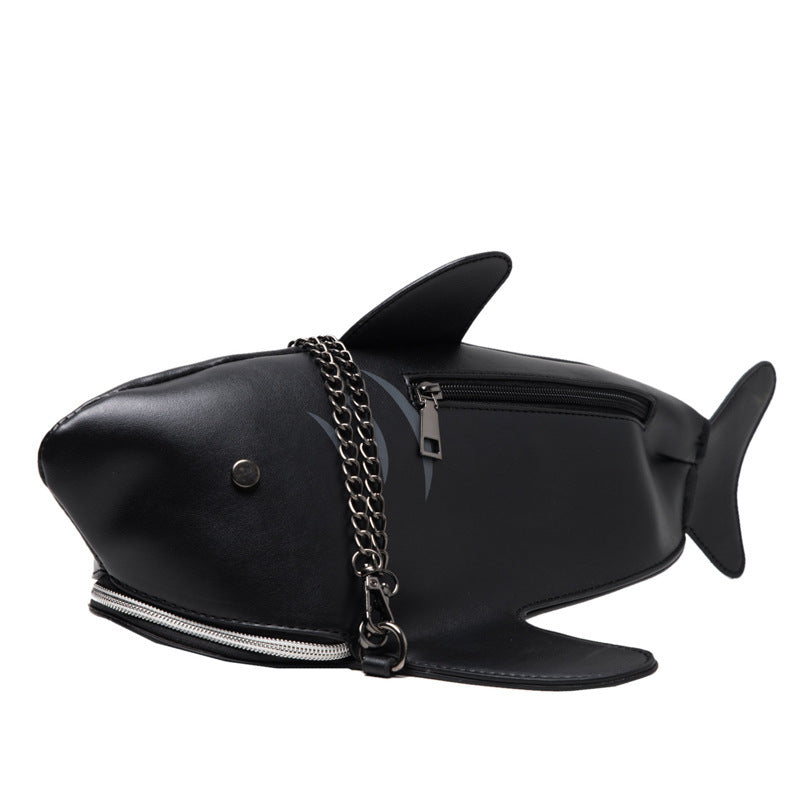 Spring Concise Cartoon Cute Shark Shoulder Women's Funny Personality Ugly And Cute Messenger Bag