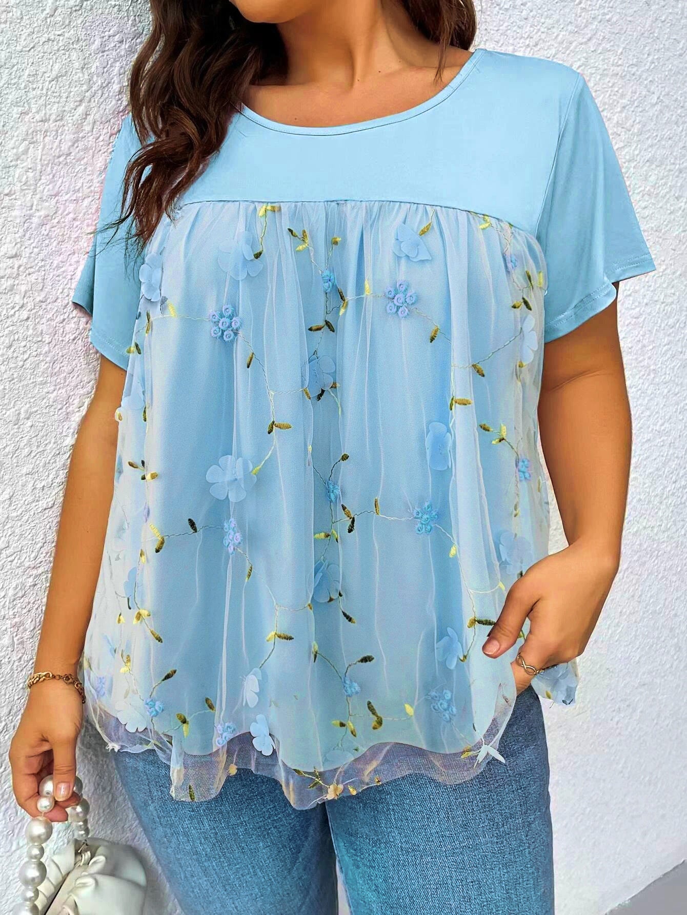 Women's Lace Lace Stitching Coat T-shirt