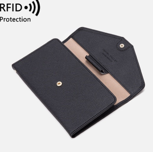 RFID Multi-function Air Ticket Certificate Bag Male And Female Passport Holder
