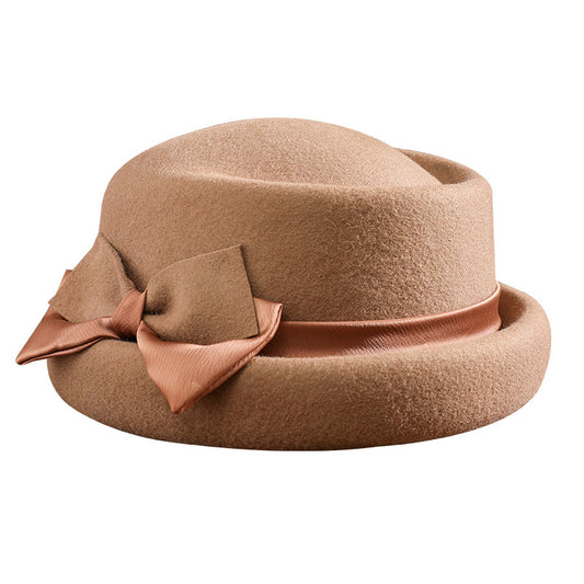 Women's Warm Woolen Felt Cloth Top Hat