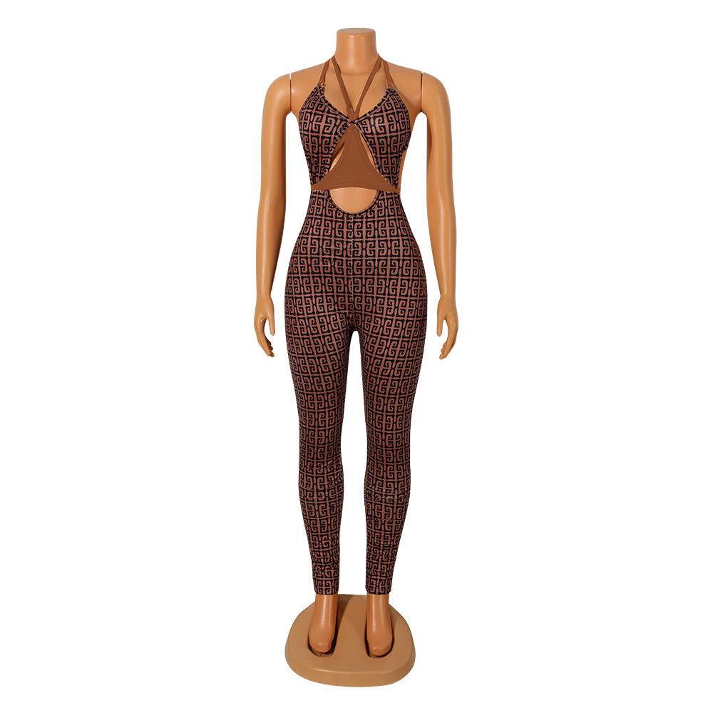 Lace-up Women's Sleeveless Close-fitting Union Suit