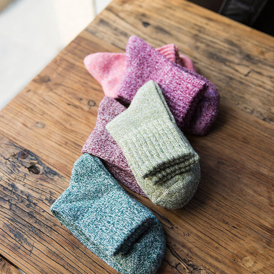 Thick Warm Wool Solid Color Women's Socks