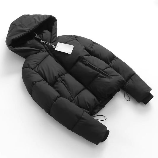 Spanish Style Winter New Versatile Loose Fluffy Bread Thickened Warm Hooded Cotton Coat Women