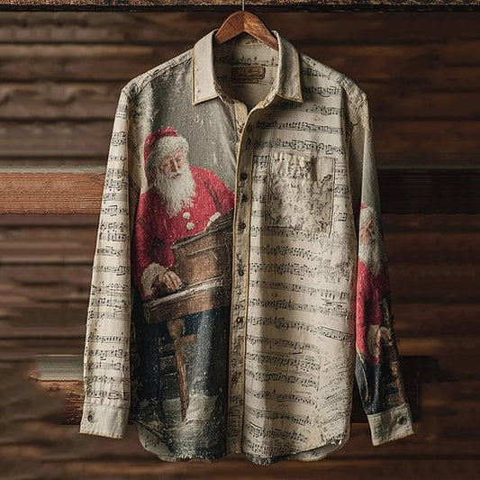 Fall Fashion Mens Christmas Floral Shirt