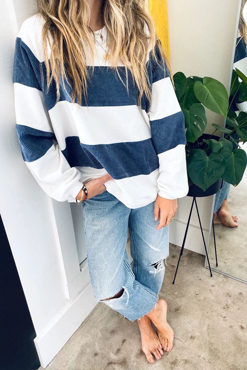 Corduroy Panel Loose Top