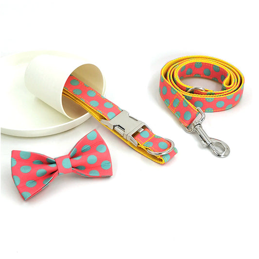 Polka Dot Pet Traction Rope Dog Collar