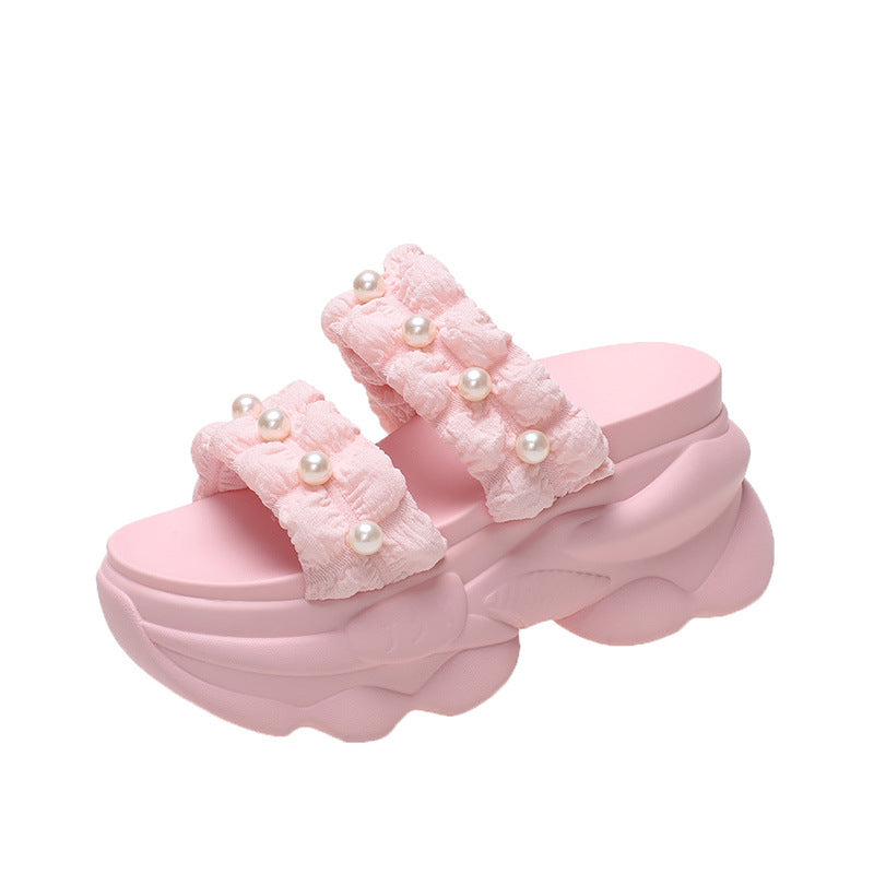 Women's Comfortable And Cool Thick-soled Muffin Slippers