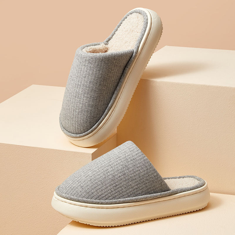 Multicolor Cotton Slippers Solid Color Simple Thick Sole