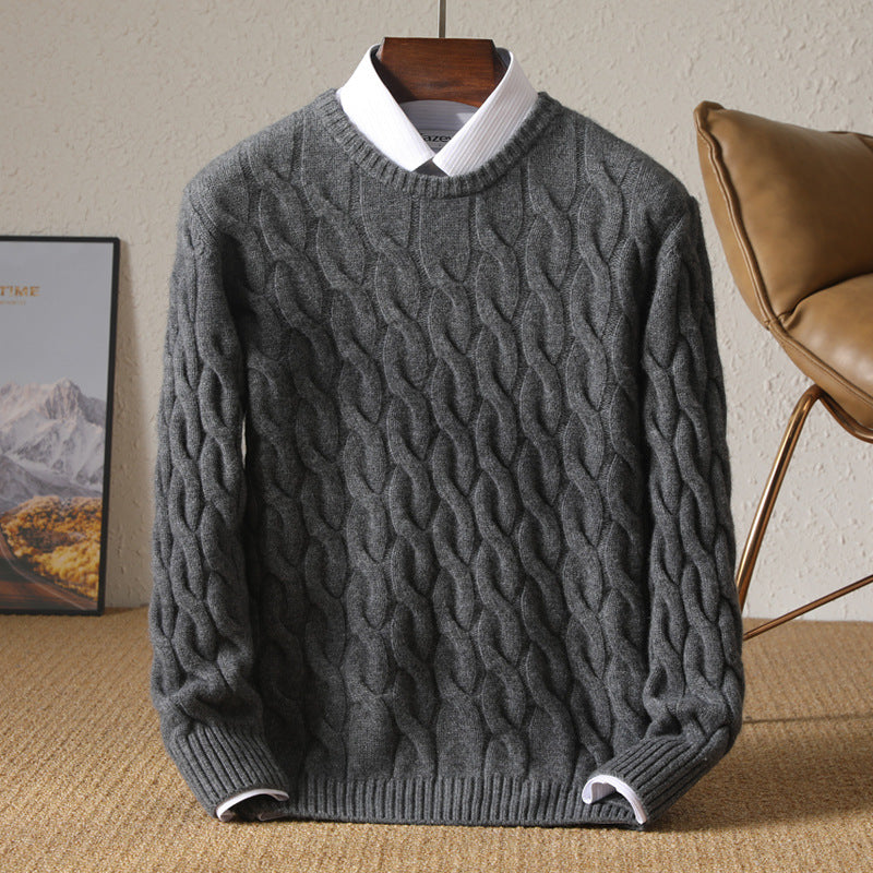 Rundhalset Sweater Casual Inderst Inde Herreskjorte
