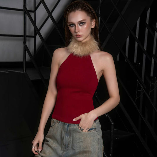 Retro Waist-cinching Figure-flattering Top