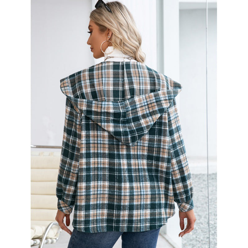 Casual Cardigan Plaid Shirt Jacket