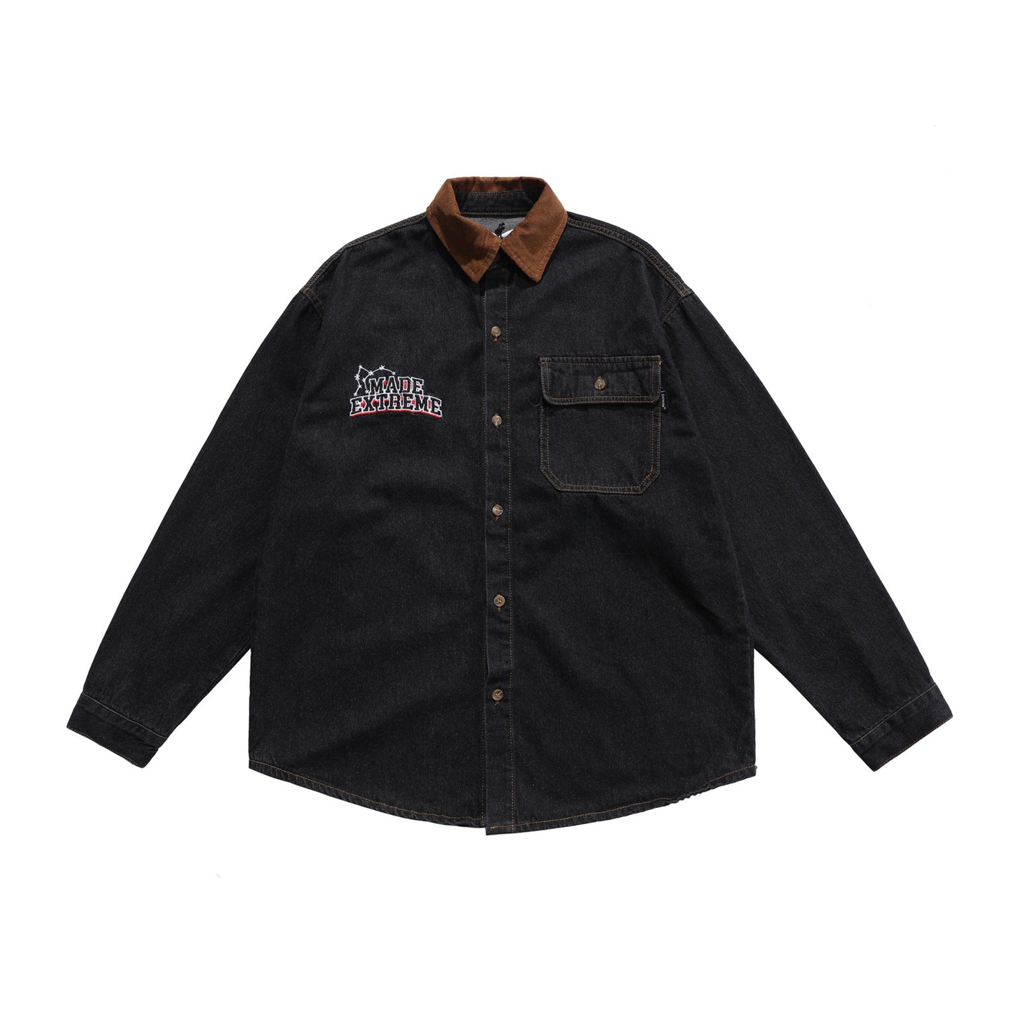 Street Retro Letters Embroidered Thin Denim Jacket For Men