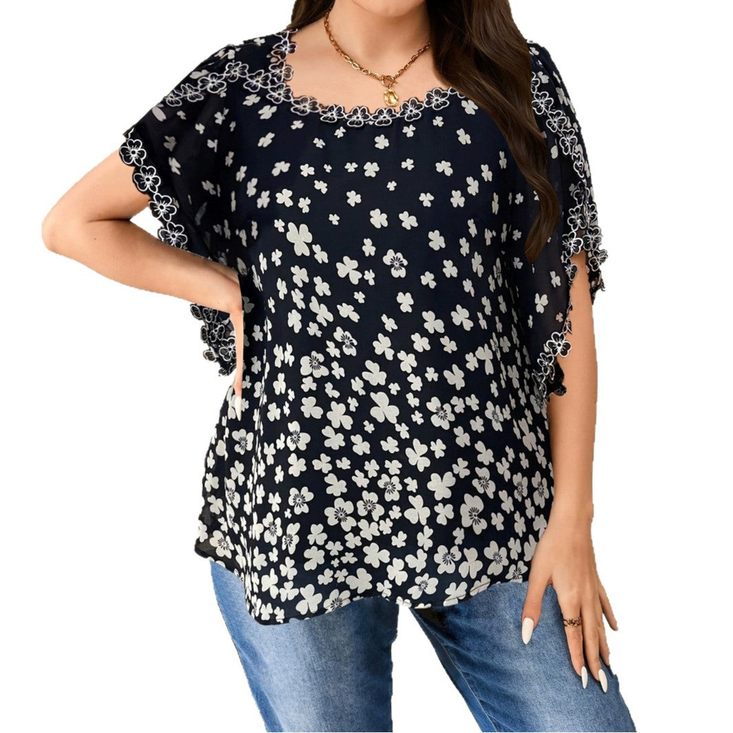 Lace Stitching Elegant Ladies' Shirt