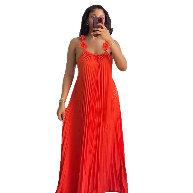 Sweet And Fresh Strapless Backless Pleated Maxi Dress