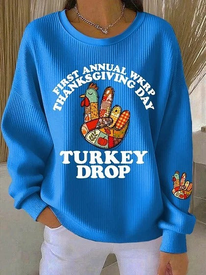 Womens Relaxed Casual Christmas-Style Pullover Top