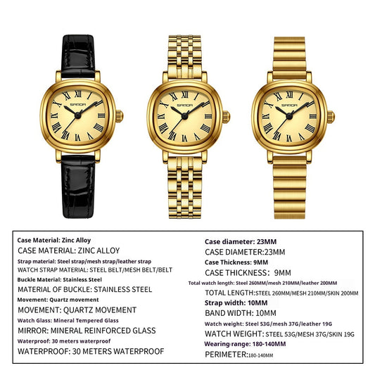 Women's Square Roman Scale Quartz Watch