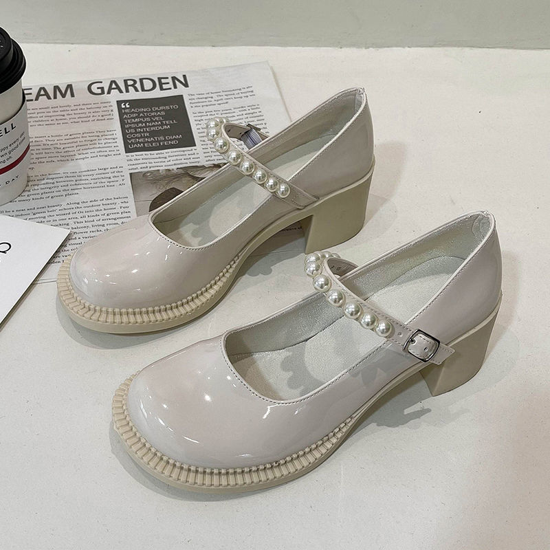 Thick Heel Vintage Mary Jane Shoes High Heel Japanese Style