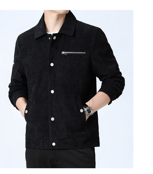 Men's Clothing Autumn Trendy Youth Fashion Casual All-match Single-breasted Polo Collar Jacket