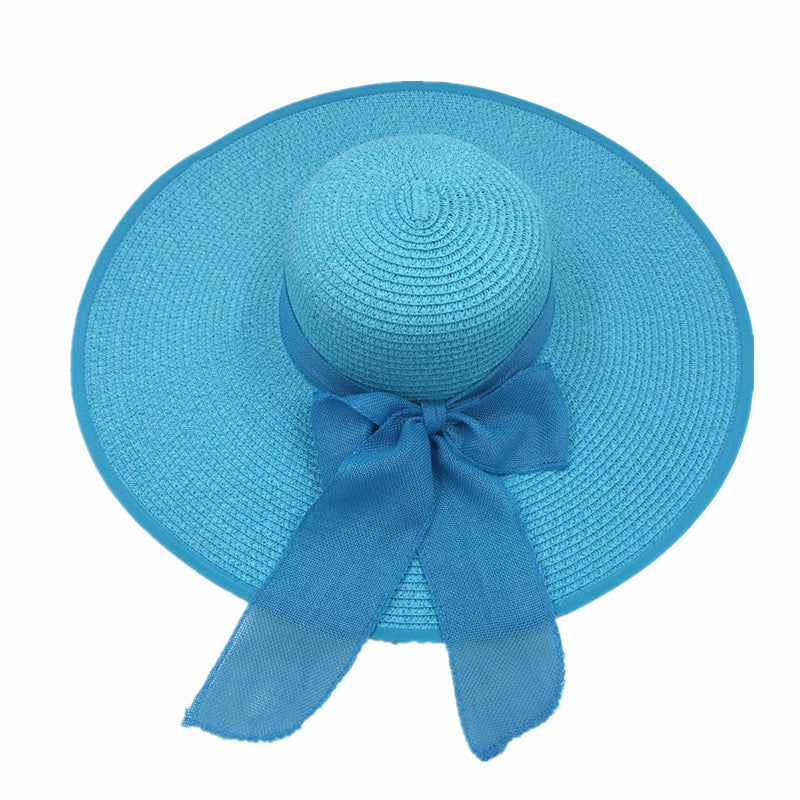 Ladies Foldable Sun Protection Shade Big Brim Straw Hat