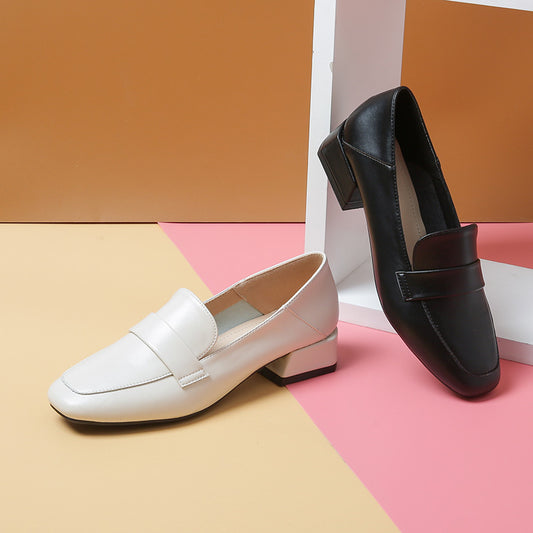 Women's Inner Height Increase Small Leather Soft Bottom Casual Loafer Shoes