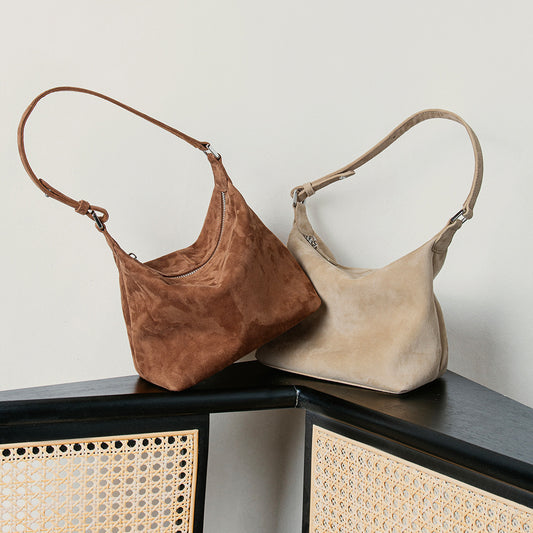 Large Capacity Light Luxury High-grade Goat Skin Suede Tote Bag
