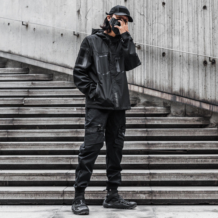 Spring And Autumn Men's Jacket Pressed Rubber Pocket Windbreaker