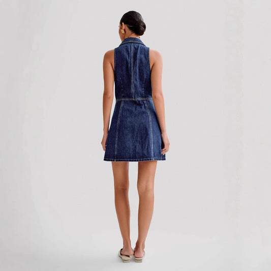 Summer Tea Dress With A Neck-strap For Women