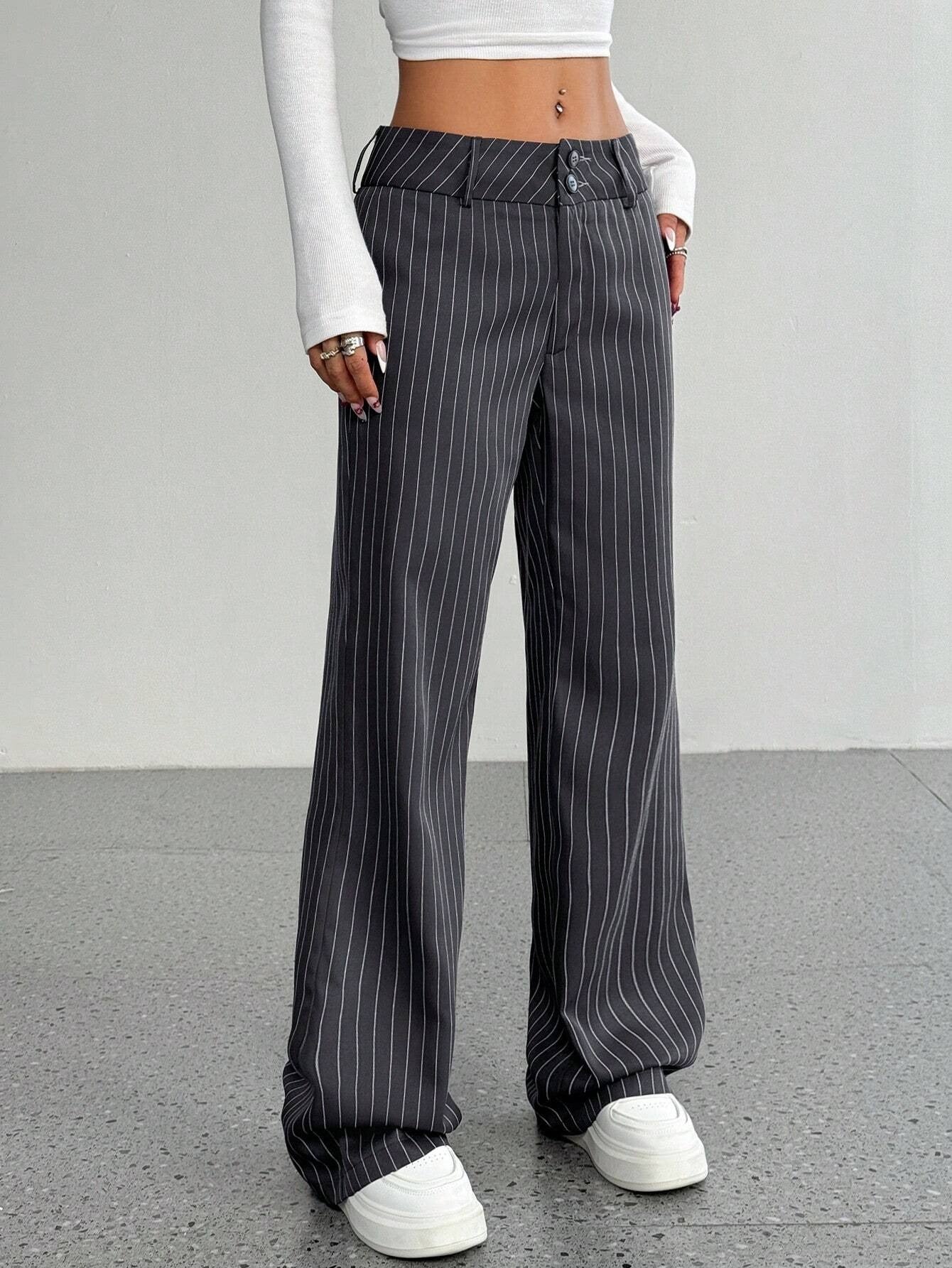 Women's Casual Striped Flared Pants