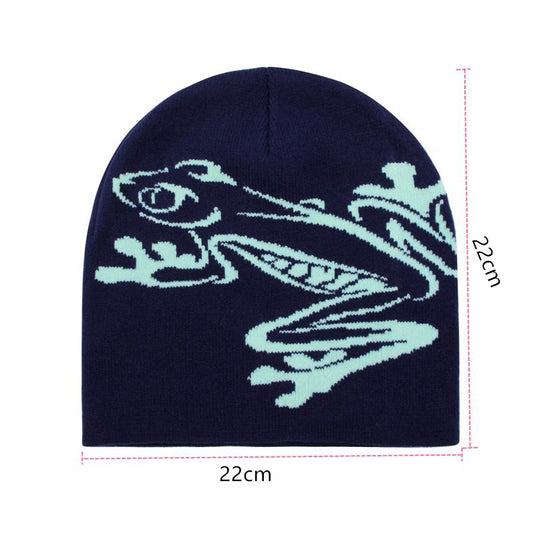 Casual Frog Knitted Street Jacquard Personality Pullover Hat