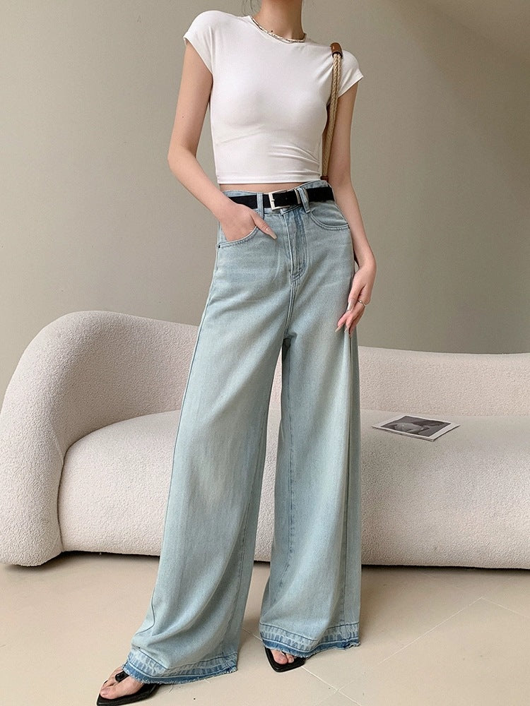 Loose Slimming And Straight Wide Leg Mop Pants