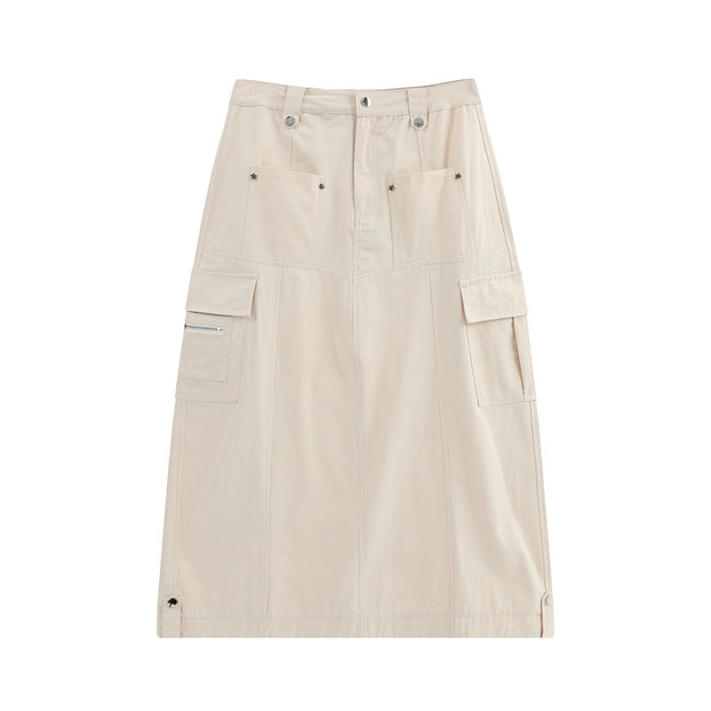Split Straight Japanese Style Slim Fit Skirt